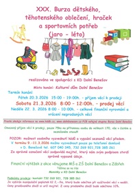 XXX. Burza dětského, těhotenského oblečení, hraček a sportovních potřeb ( jaro, léto )