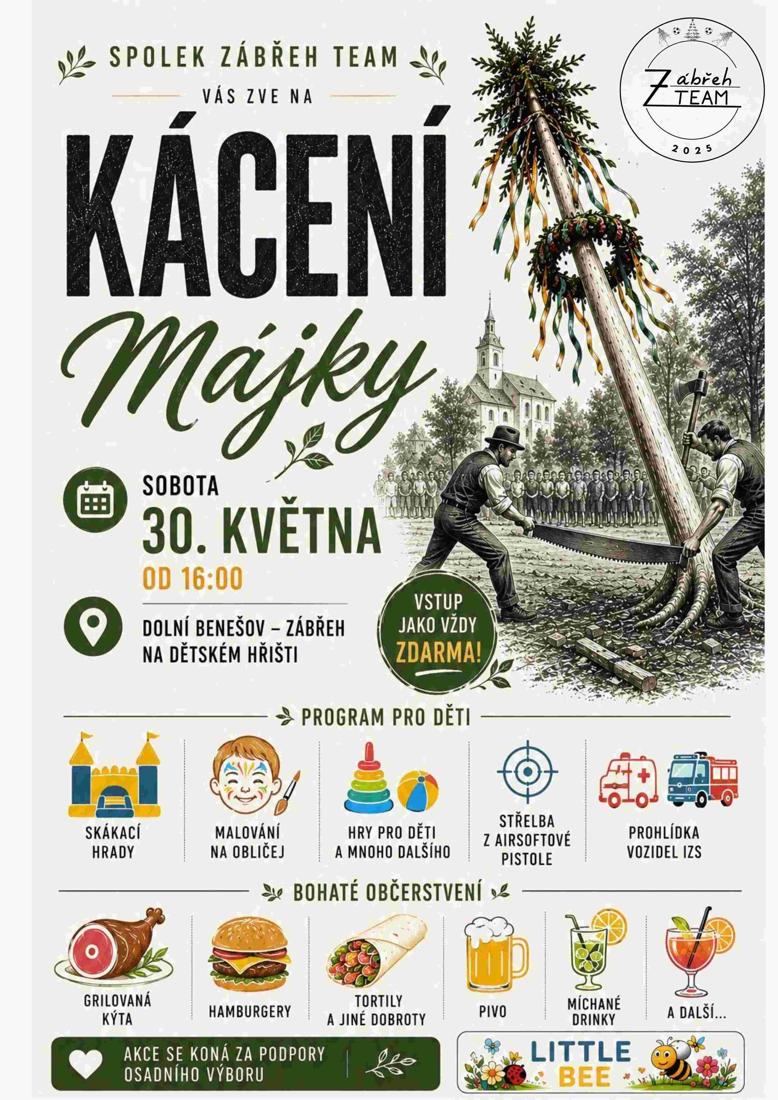 Kácení májky v Zábřehu 2026