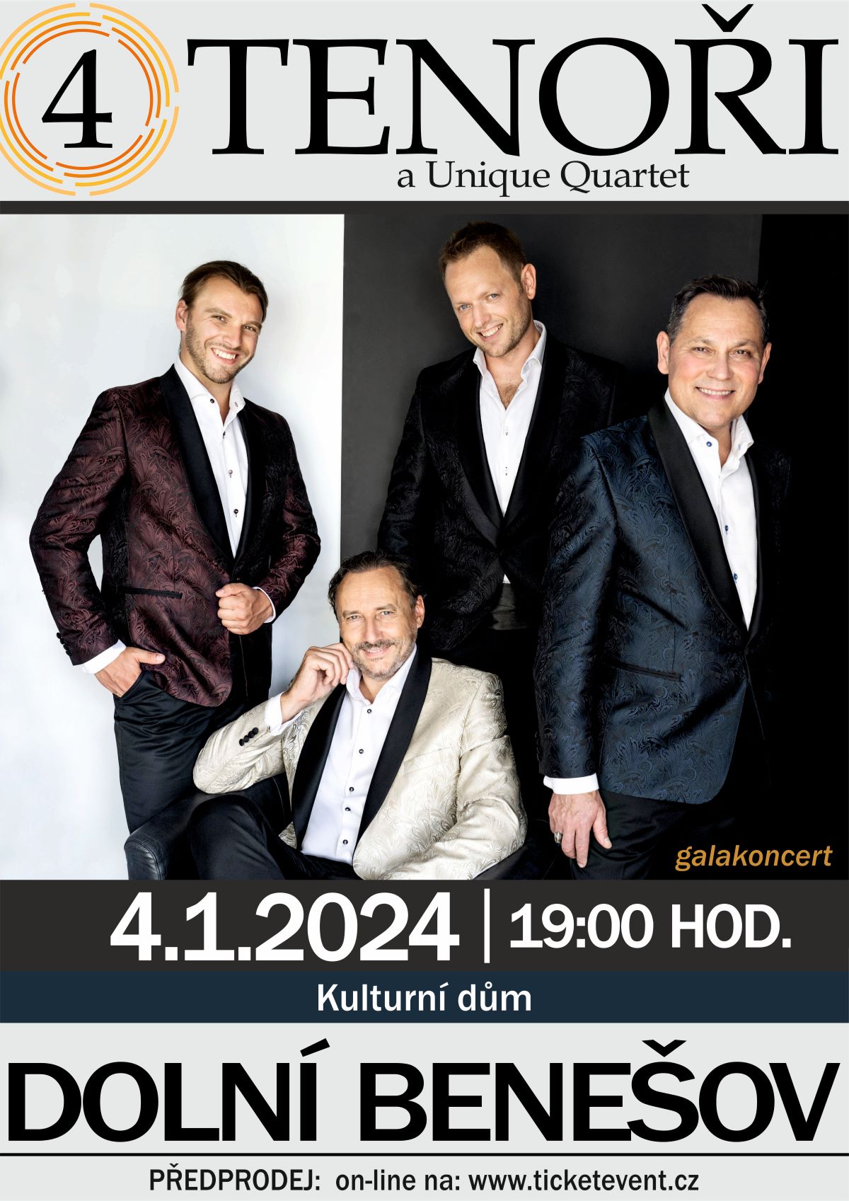 4 TENOŘI a Unique Quartet galakoncert 4 TENOŘI a Unique Quartet galakoncert