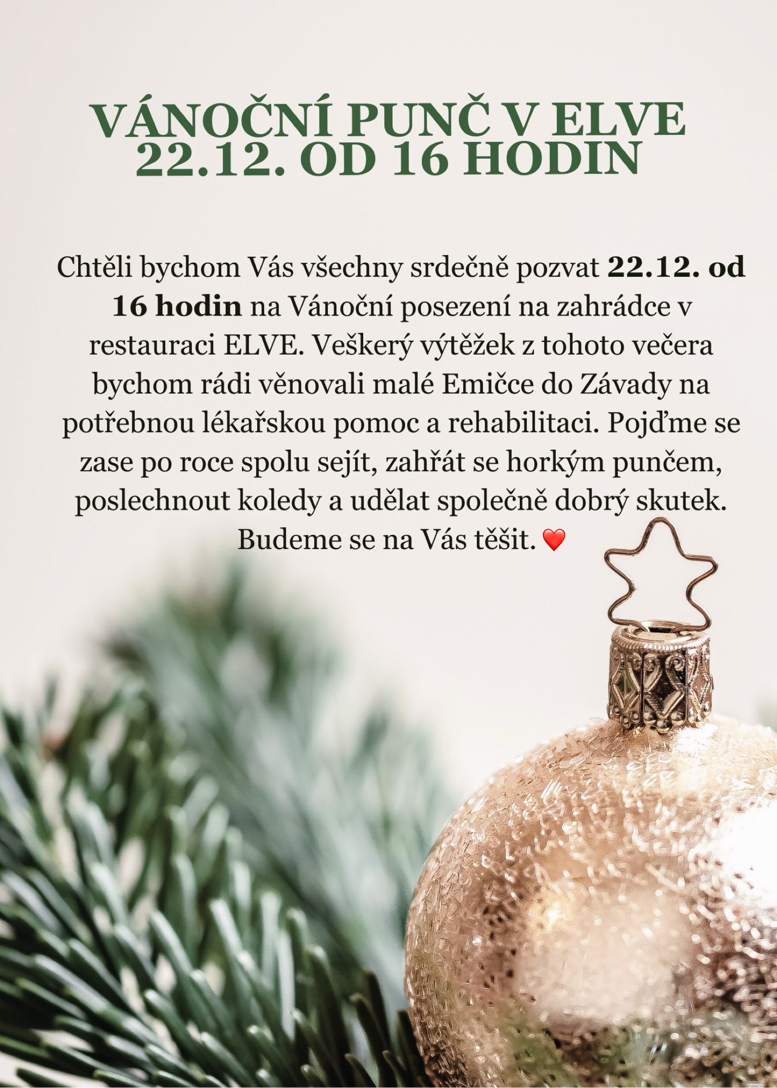 Elve - pozvání na Vánoční punč Elve - pozvání na Vánoční punč