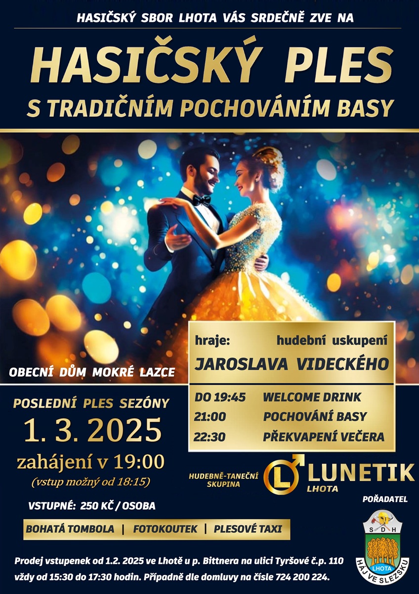 Hasičský ples s pochováním basy - 2025 (Hasiči Háj ve Slezsku - Lhota) Hasičský ples s pochováním basy - 2025 (Hasiči Háj ve Slezsku - Lhota)