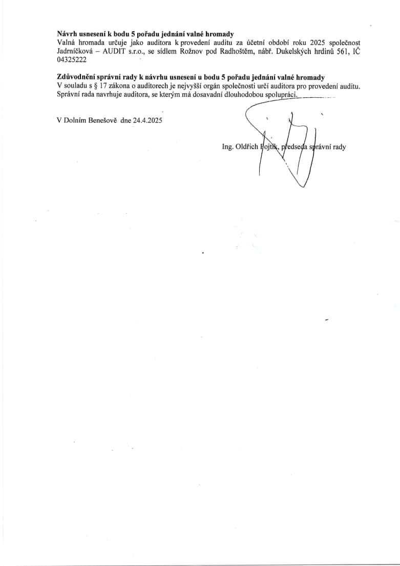 Pozvánka na valnou hromadu společnosti Opavice a.s. Pozvánka na valnou hromadu společnosti Opavice a.s.