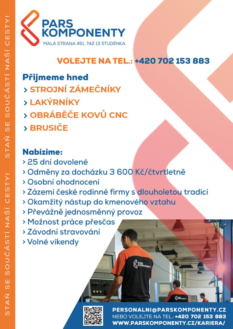 NABÍDKA PRÁCE - PARS KOMPONENTY VE STUDÉNCE NABÍDKA PRÁCE - PARS KOMPONENTY VE STUDÉNCE