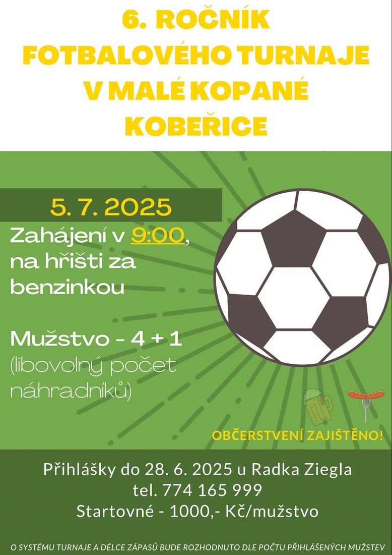 Turnaj malá kopaná Kobeřice Turnaj malá kopaná Kobeřice