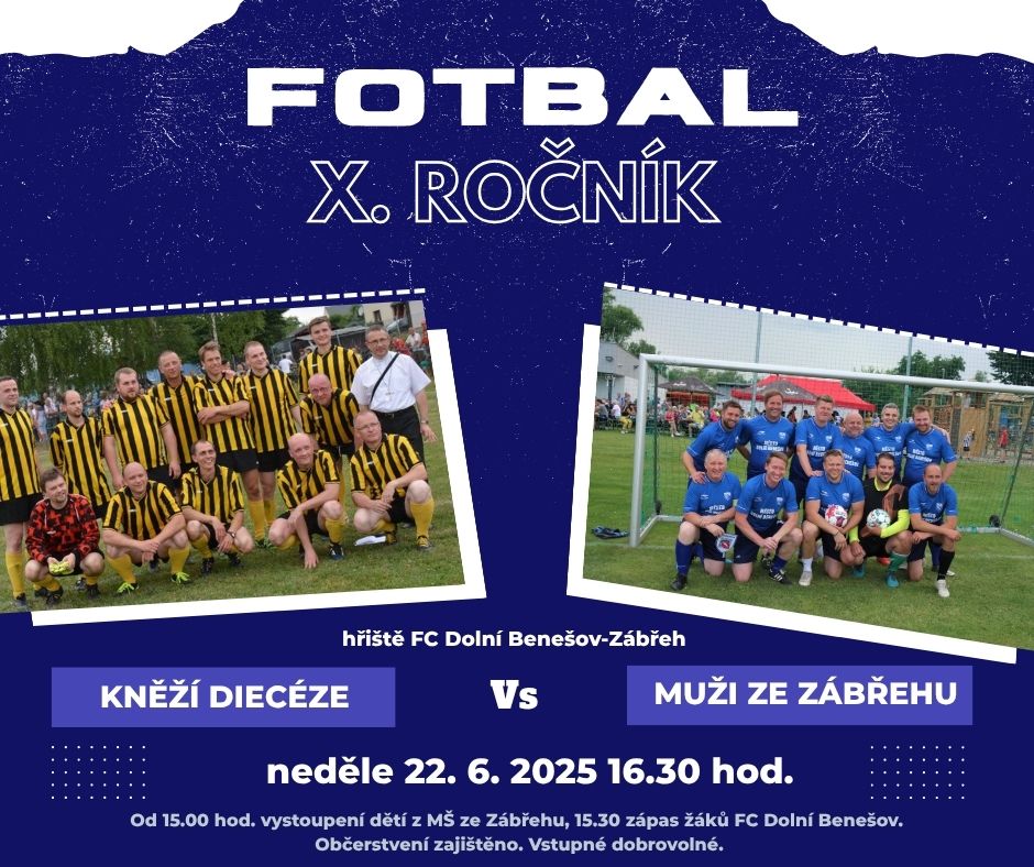 Fotbalový zápas: Kněží diecéze vs. Muži ze Zábřehu Fotbalový zápas: Kněží diecéze vs. Muži ze Zábřehu