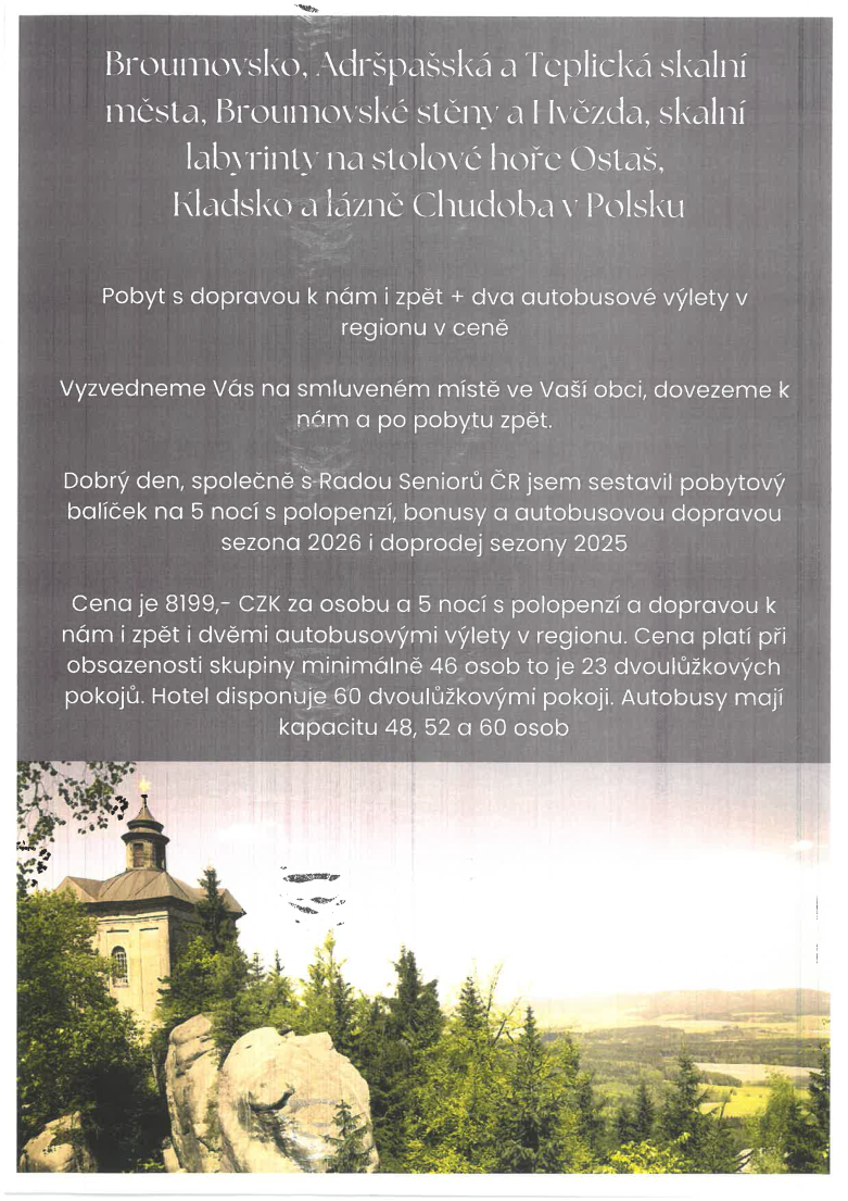 Zájezd Broumovsko Zájezd Broumovsko