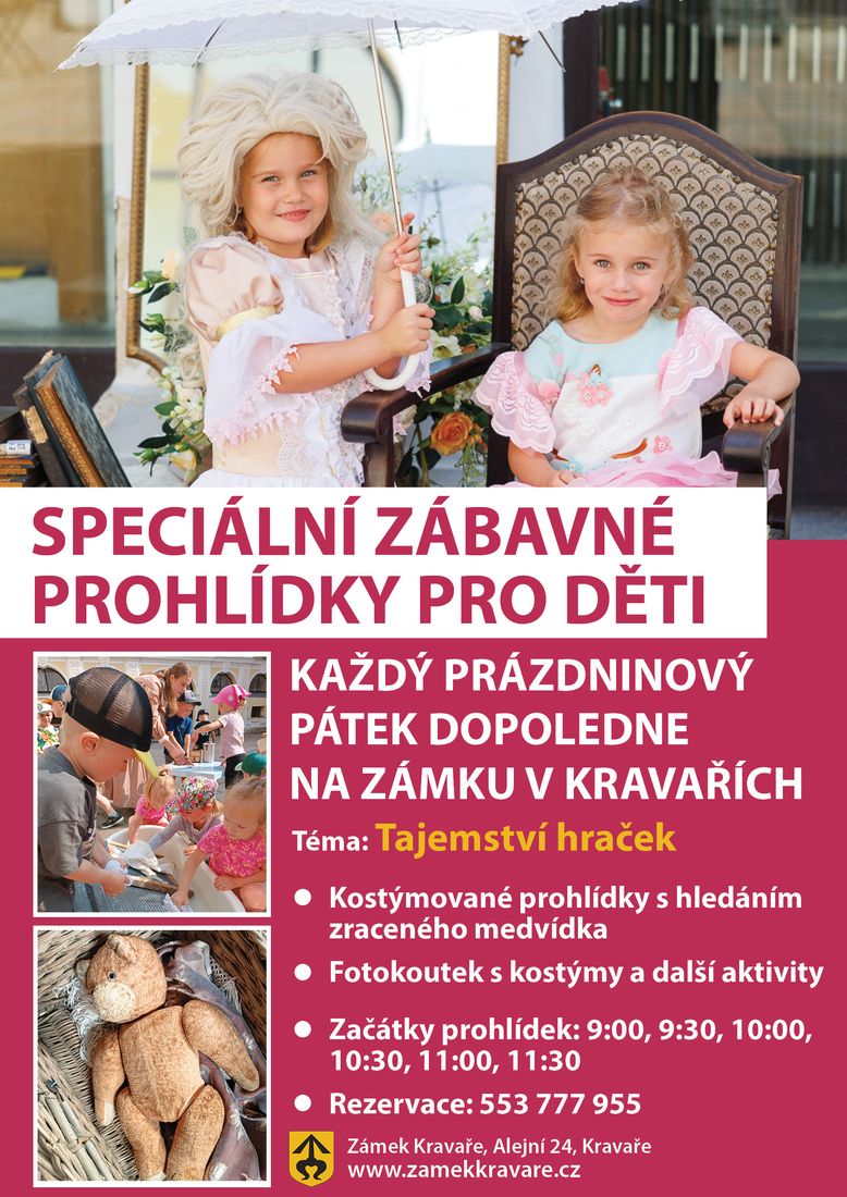 zábavné prohlídky pro děti na zámku v Kravařích