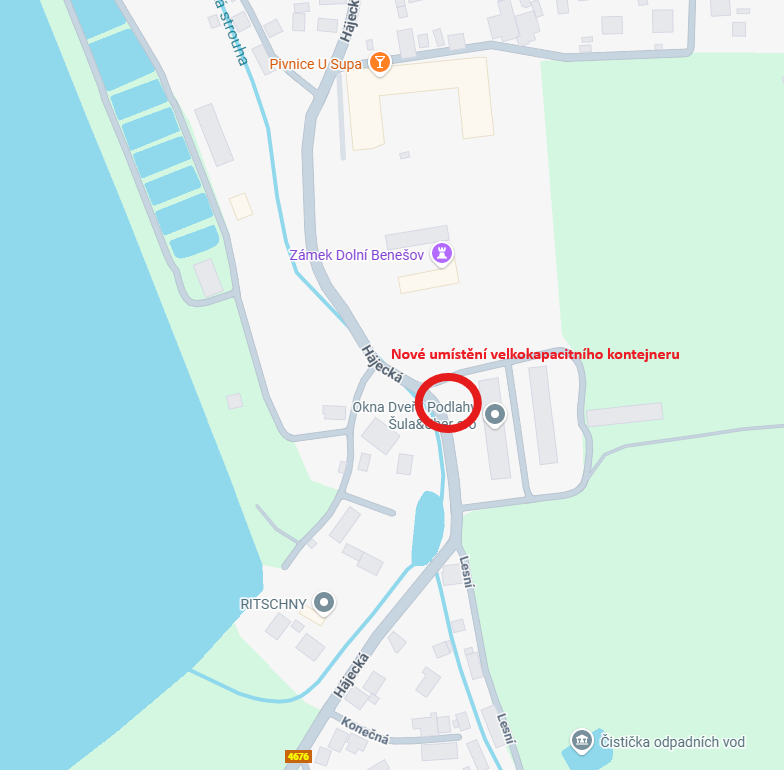 Nové umístení velkok. kontejneru