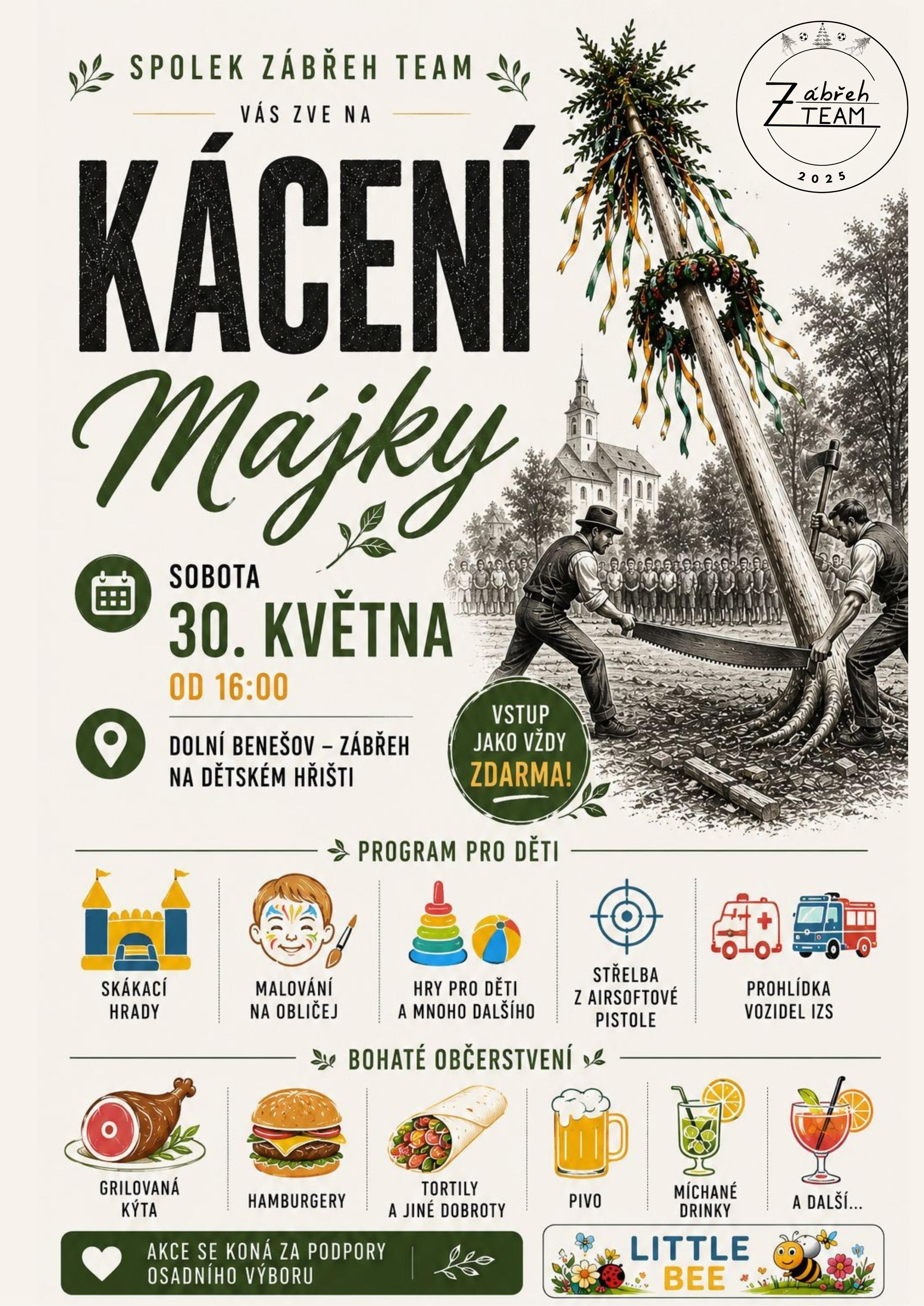 Kácení májky v Zábřehu 2026